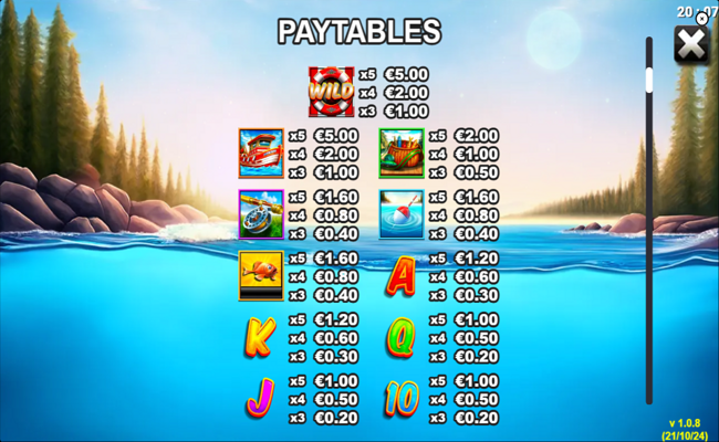 big game fishing paytable