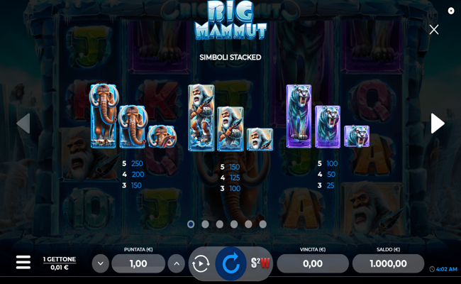 big mammut paytable 2