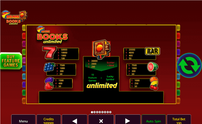 big max books unlimited paytable