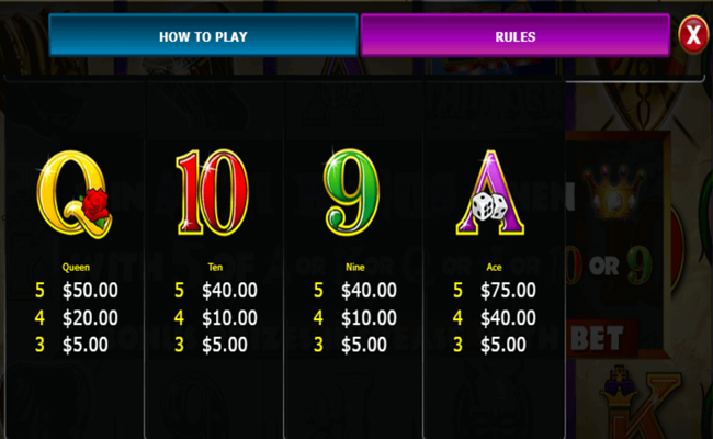 big thunder king strike paytable3