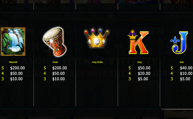 big thunder paytable2