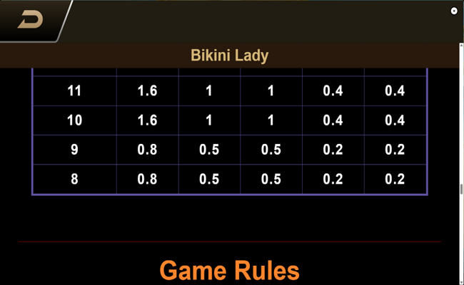 bikini lady paytble 8