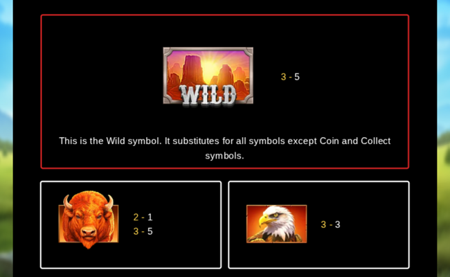 bison fortune coins paytable 1