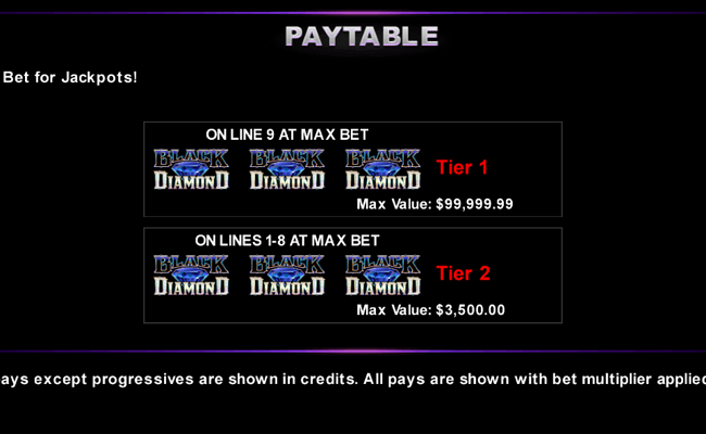 black diamond deluxe paytable 1