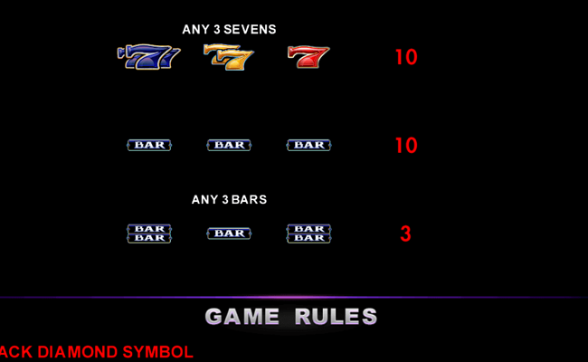black diamond platinum paytable 5