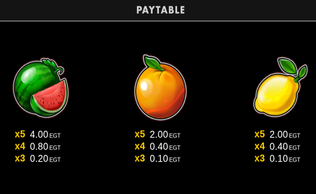 black seven bell link paytable 3