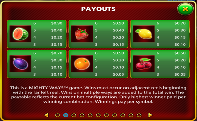 blazin hot 7s trail mighty ways paytable 2