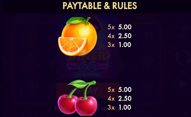 blazing apple hold n link paytable 4
