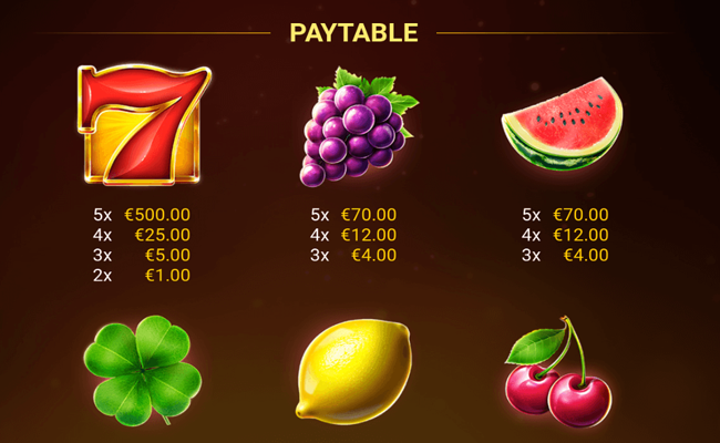 blazing crown paytable