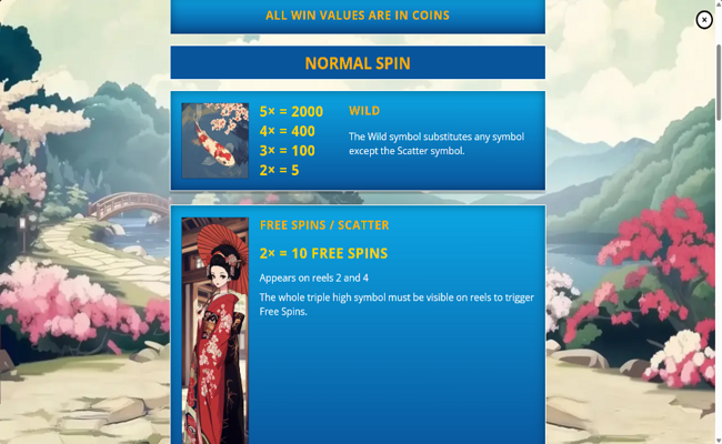 blossom and blade paytable 1