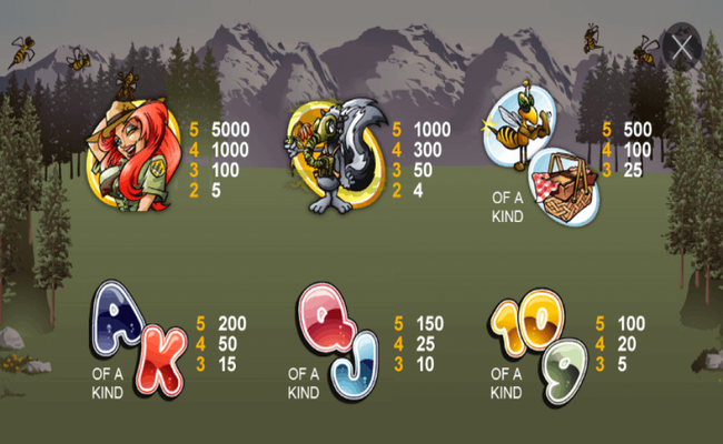 bonus bears paytable2