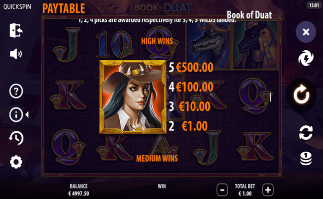 book of duat paytable 1