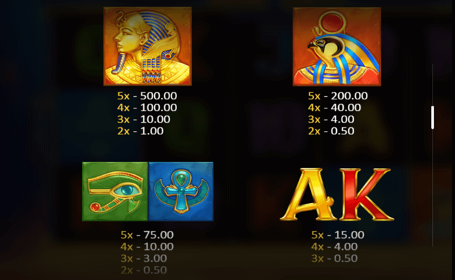 book of gold symbol choice paytable 1
