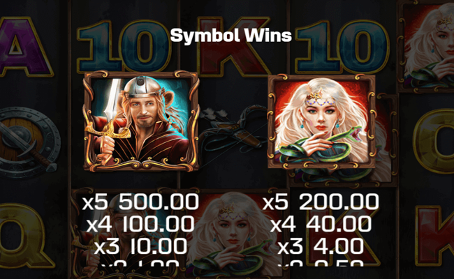 book of heroes paytable