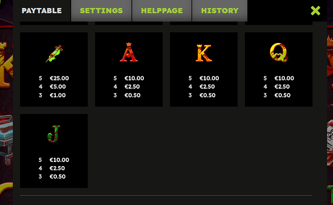 book of madness deluxe paytable 2