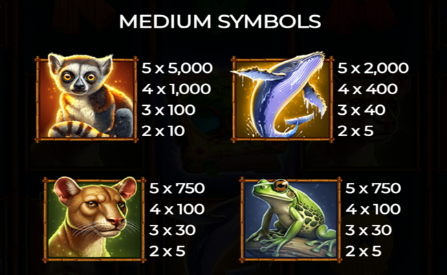 book of majestic lemur paytable 1