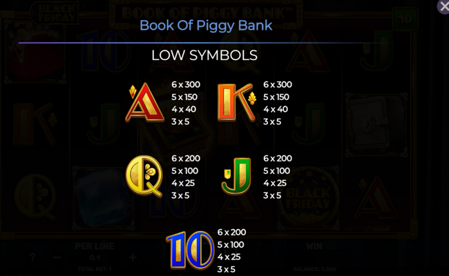 book of piggy bank black friday paytable 2