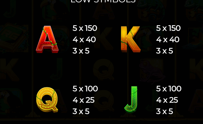 book of the jungle paytable 2