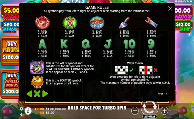 brick house bonanza paytable