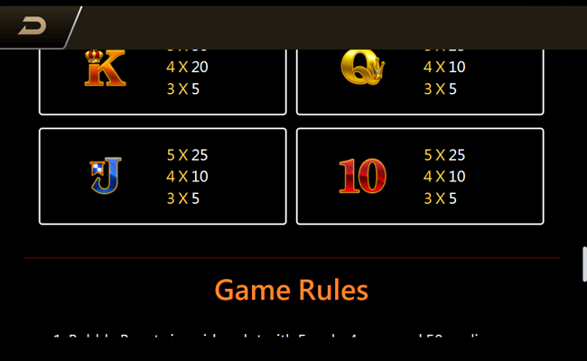 bubble beauty paytable 3