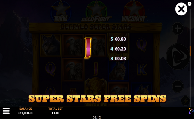 buffalo super stars paytable 5