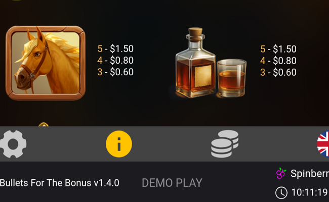 bullets for the bonus paytable 3