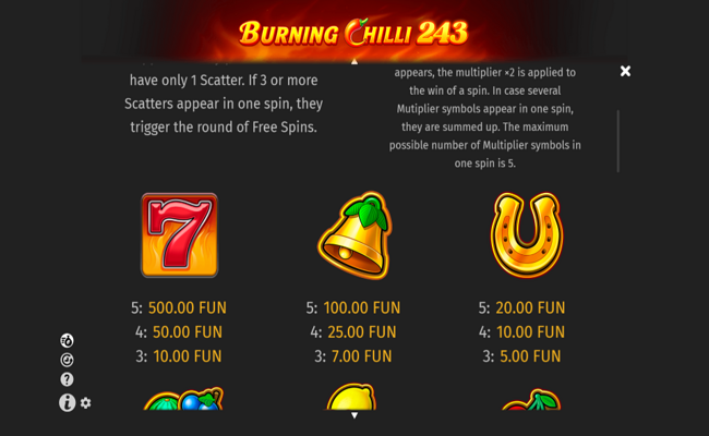 burning chilli 243 paytable 2