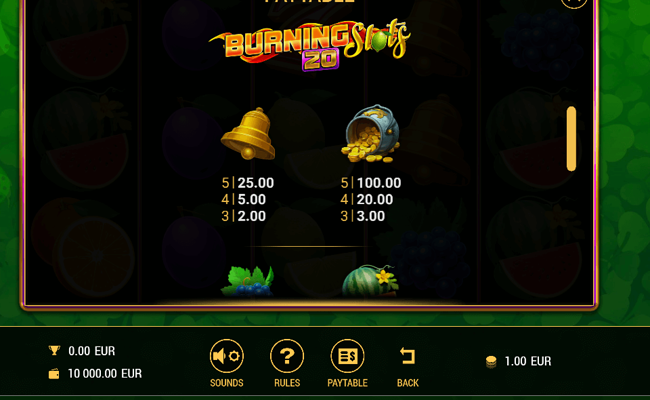burning slots 20 paytable2