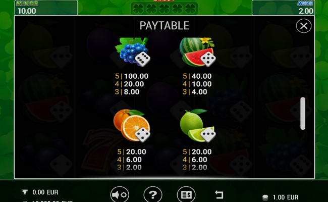 burning slots cash mesh ultra dice paytable 4
