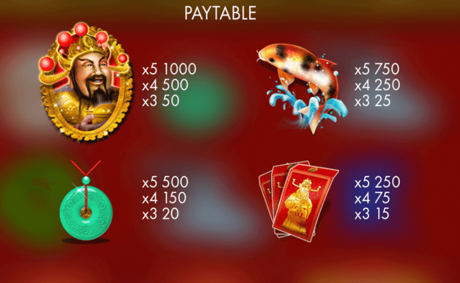 caishens fortune paytable