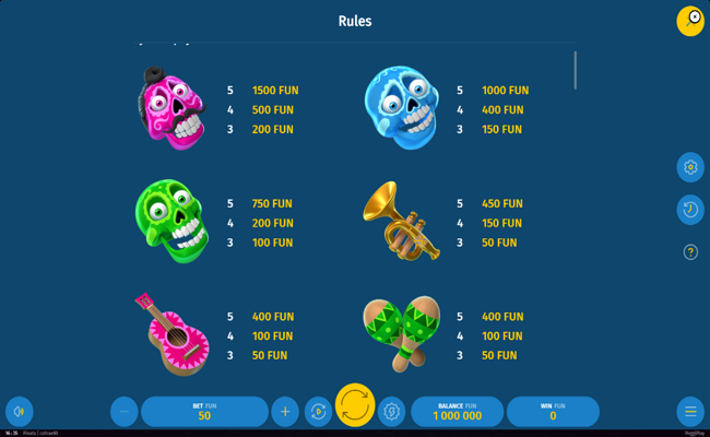 calle pinata paytable 1