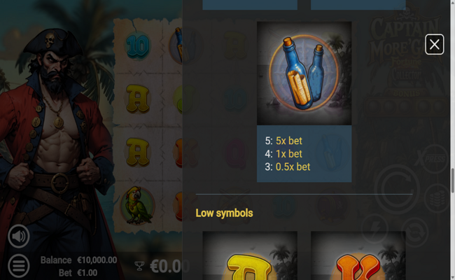 captain moregain paytable 4