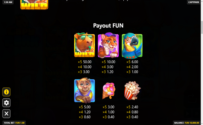 capypark paytable 1
