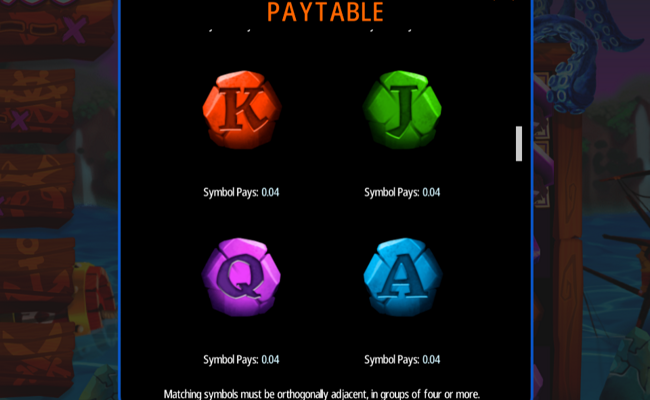 cascade cove paytable 3