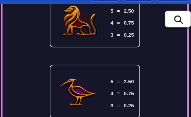 cash eruption megajackpots amulets of osiris paytable 4