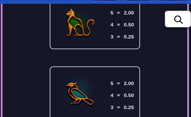cash eruption megajackpots amulets of osiris paytable 5