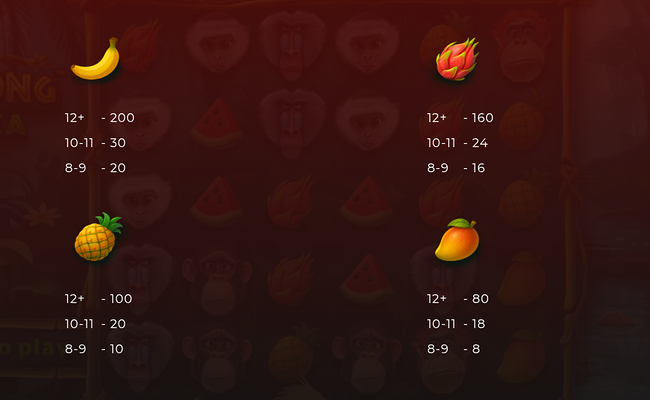 cash kong bonanza paytable 2