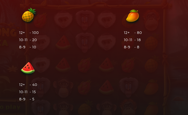 cash kong bonanza paytable 3