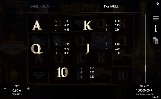cash pig 2 paytable 2