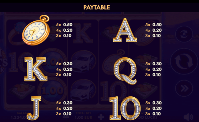 cash vault hold n link paytable2
