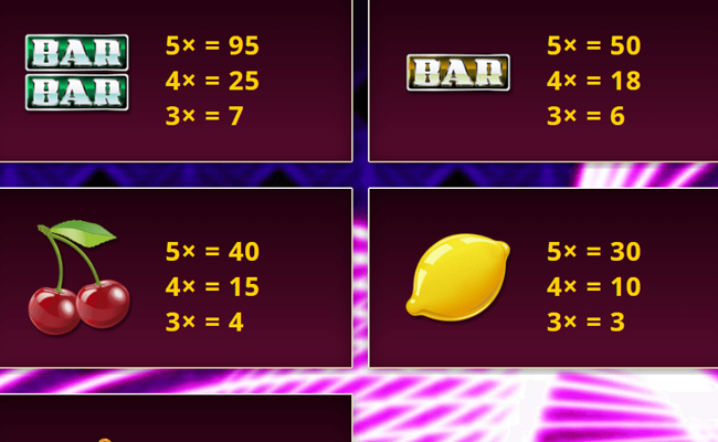 cash vegas paytable 3