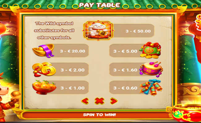 cavalo de fogo fortune paytable 1