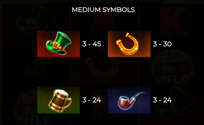 celtic coins hold and hit 3x3 paytable 1