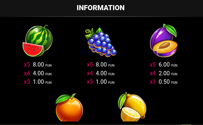 cherry cherry baby paytable 2