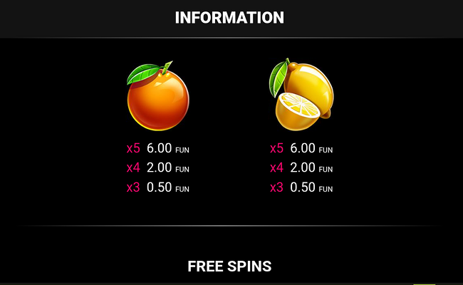 cherry cherry baby paytable 3
