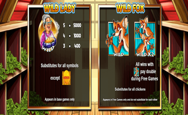 chicken fox paytable