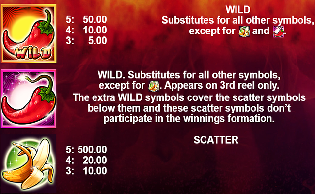 chilli bomb paytable 1