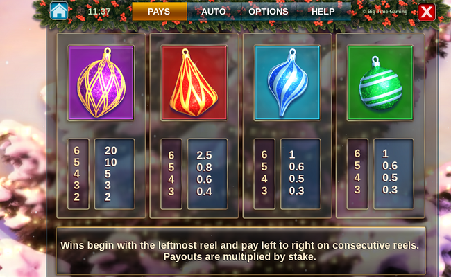 christmas megapots paytable 1