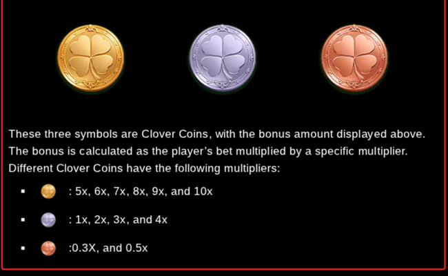 clover coins 3x5 paytable