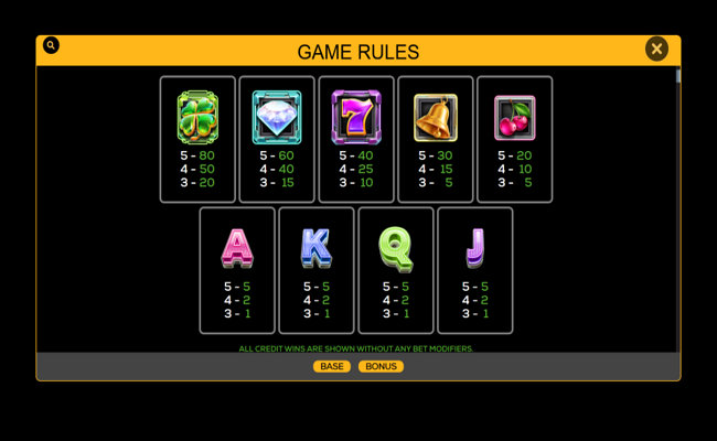 clover rush 1000 paytable 1